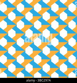 3d Abstract Seamless colorful hexagon pattern Vector. Geometric ethnic oriental hexagonal art pattern. Design for background, wallpaper, flooring. Stock Vector