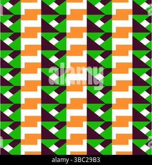 Abstract Seamless Geometric wallpaper. Colorful geometrical pattern of mixed shapes. rectangular vector. Design for fashion, fabric, textiles print. Stock Vector