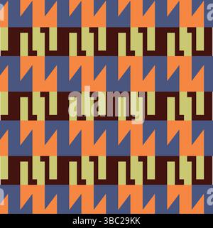 Abstract Seamless Geometric pattern. Colorful geometrical mixed shapes of triangles. Triangular pattern vector. Design for fashion, fabric, textiles. Stock Vector