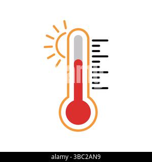 Thermometer icon vector illustration. Temperature measurement symbol for hot and cold, Weather and medical design Stock Vector