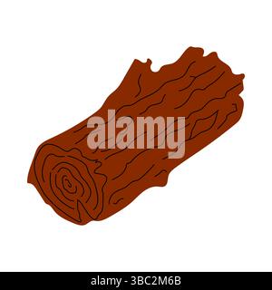Cartoon style illustration of wooden log Stock Vector