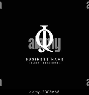 Creative Logo for Initials JQ or QJ in Monogram Style - Vector Template for Initial Letter J and Q Stock Vector