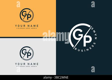 Vector Template for Initial Letter GP Logo - Elegant Monogram Logo for Alphabet G and P Stock Vector