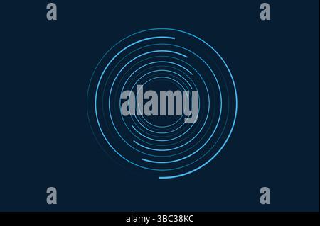 Radial spinning spiral pattern. Circular speed lines form collection. Rotating circle sound wave concepts. Abstract sunburst ray and beam design eleme Stock Vector