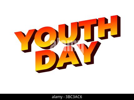 youth day text effect design in bold fonts Stock Vector
