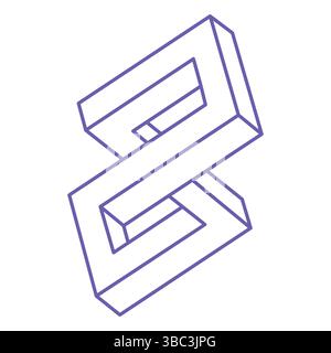 Illusion shapes. 3d geometry. Optical illusion figures. Sacred geometry. Stock Vector
