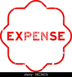 Grunge red expense word rubber seal stamp on white background Stock Vector