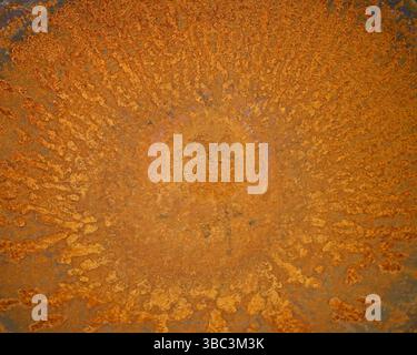 orange rusty metal bowl Stock Photo