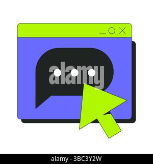 Online messaging 2D onboarding ui illustration Stock Vector