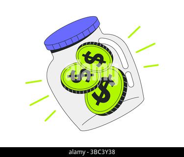 Savings 2D onboarding ui illustration Stock Vector