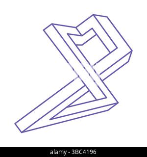 Impossible shapes. Sacred geometry. Optical illusion. Abstract eternal geometric object. Optical art. Impossible geometry symbol on a white background Stock Vector