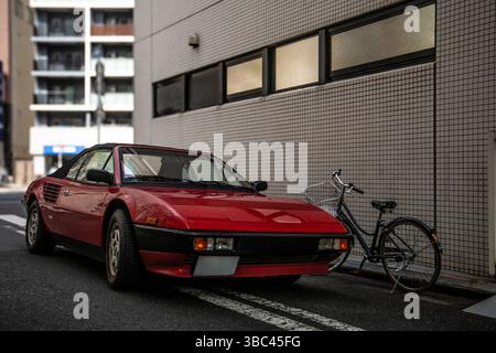 Detail of an exclusive classic Japanese sports car, Datsun