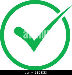 Minimalist green check mark icon Stock Vector