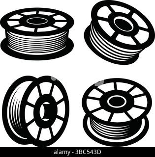 3d printer icon set in black over white Stock Vector