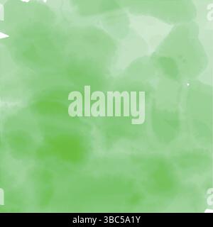 Green Vector Watercolor Stained Background with Abstract Nature Inspired Brushstrokes.  Stock Vector