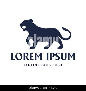 Jaguar Puma Cheetah Leopard Puma Lion Tiger Panther Silhouette Logo Design Vector Stock Vector