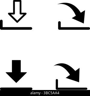 Four Simple Download and Redirect Icons: Vector Graphics Stock Vector