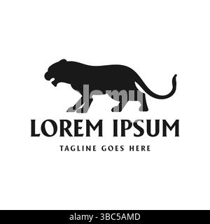 Jaguar Puma Cheetah Leopard Puma Lion Tiger Panther Silhouette Logo Design Vector Stock Vector