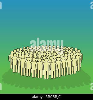 Representation of collaboration in a circle-based formation Stock Vector