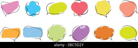 Bubble speech vector set. Speech bubbles vector element isolated on transparent background. Stock Vector