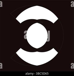 Interlocking, Circular Shapes, Rotating Design Stock Vector