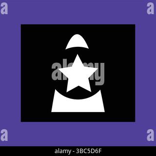 Wizard Hat Icon, Modern Abstract Vector with Rotating Star and Dynamic Purple Frame, Realistic Motion Design for Magic, Fantasy, and Creative Branding Stock Vector