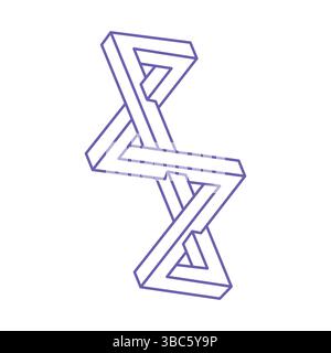 Impossible shapes, optical illusion tattoo, vector. Optical art objects. Geometric figures. Stock Vector