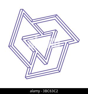 Illusion shapes. 3d geometry objects. Logo. Optical illusion figure. Sacred geometry. Optical art. Stock Vector