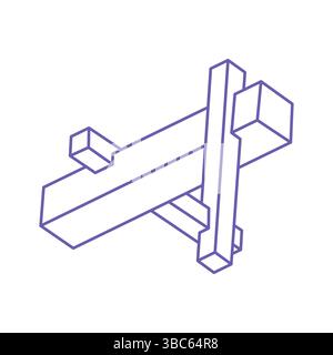 Illusion shapes. 3d geometry. Optical illusion figures. Sacred geometry. Logo. Stock Vector