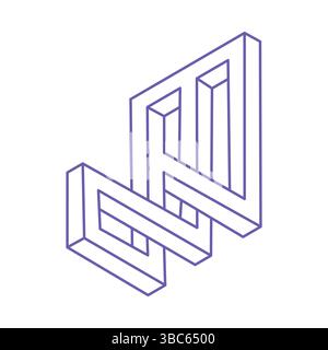 Illusion shapes. 3d geometry. Optical illusion figure. Sacred geometry. Stock Vector