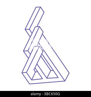 Impossible shapes, optical illusion logo, vector. Optical art objects. Geometric figures. Stock Vector