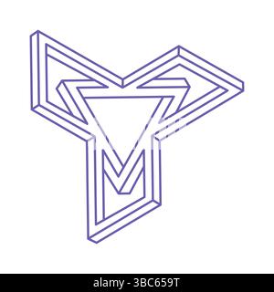 Impossible optical illusion shapes. Optical art objects. Impossible figures. Unreal geometric object. Stock Vector