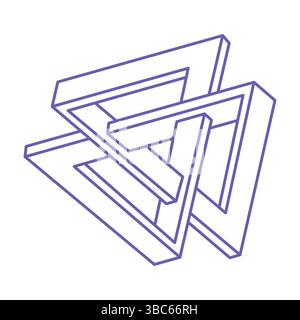 Impossible shape, optical illusion, vector. Optical art objects. Logo. Geometric figure. Stock Vector