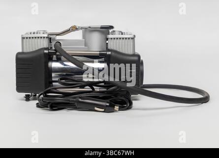 car mini compressor on a white background Stock Photo