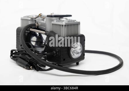 car mini compressor on a white background Stock Photo