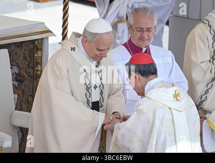 Cardinal Luis Antonio Tagle (Philippines) arrives at a special consistory  in the Synod hall at the Vatican on Feb. 13, 2015. Pope Francis met with  cardinals and bishops who will take part