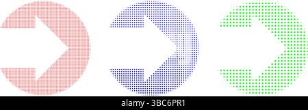 colorful arrows in halftone circle. Vector illustration Stock Vector