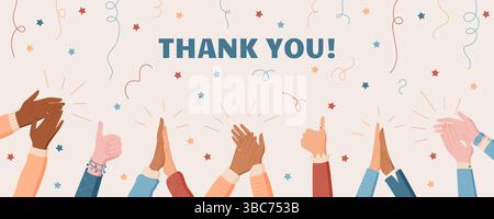 Colorful Cartoon Hands Clapping Celebration Stock Vector