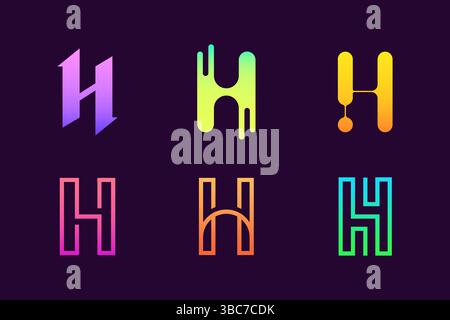 Letter H Capital Colorful Logo Stock Vector