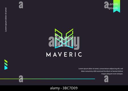 Logo Letter M Digital Technology Branding Template Design Stock Vector
