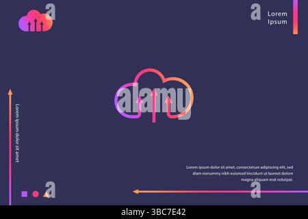 Upload Cloud Storage Transfer Network Logo Stock Vector