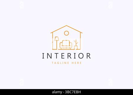 Logo Interior Design Modern and Minimalist Stock Vector
