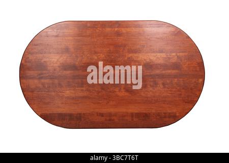 Oval wooden frame on a white background Stock Photo