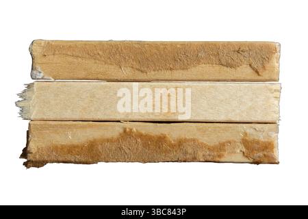 Old wooden plate sign on white background with clipping path Stock Photo