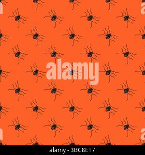 Minimal Halloween background with spiders. Seamless pattern Stock Vector