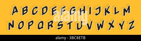 Modern 3d letters with wireframe set Stock Vector