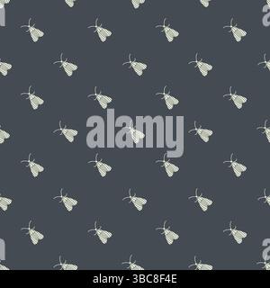 Minimal Halloween background with Butterfly moth. Seamless pattern Stock Vector