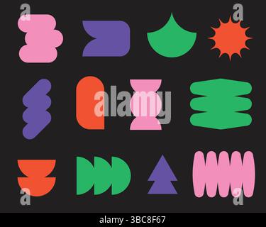 Trendy cool geometric shapes collection Stock Vector