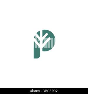 Letter P Leaf Icon Design. P Leaf logo nature Stock Vector