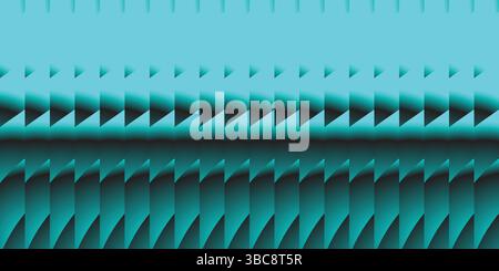 Teal pyramids aligned in gradient rows with sharp minimal abstract layout Stock Vector